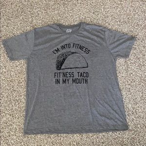 NEW Novelty ‘I’m into Fitness Taco’ pullover tee